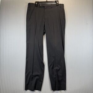 Calvin Klein Dress Pants Men‎ 36x32 Gray Poly Blend Flat Front Straight Leg